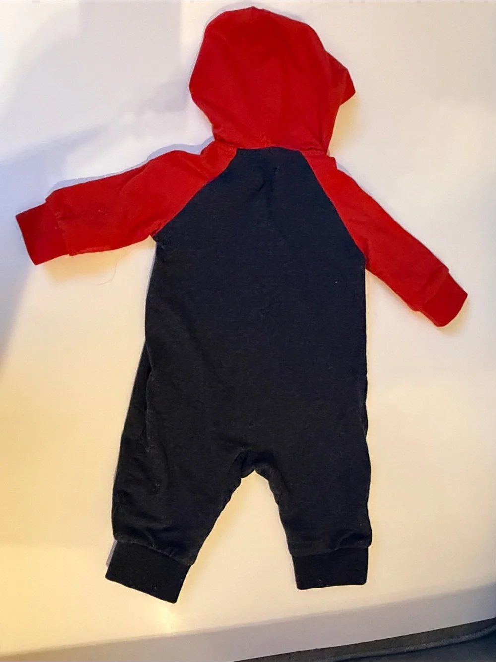 Converse Red and Navy Hooded One-Piece Bodysuit
